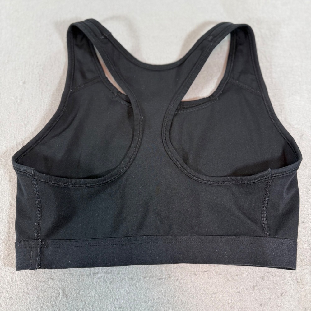 Nike Dri-FIT Black White Swoosh Racerback Sports Bra Womens‎ Small - Picture 4 of 4
